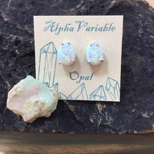 Opal Earrings Sterling Silver Jewelry